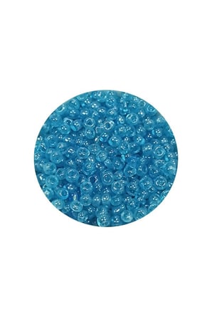 Dökme Cam Kum Boncuk 11/0 2 Mm - 60 Gram - Şeffaf Koyu Camgöbeği - Bnc061