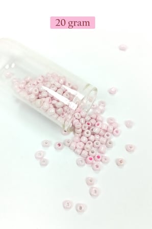 Dökme Cam Kum Boncuk Büyük Boy 6/0 4 Mm - 20 Gram - Toz Pembe - Bnc077