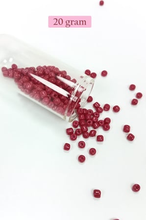 Dökme Cam Kum Boncuk Büyük Boy 6/0 4 Mm - 20 Gram - Bordo - Bnc097