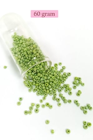 Dökme Cam Kum Boncuk 8/0 3 Mm - 60 Gram - Çimen Yeşili - Bnc193