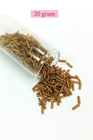 Uzun Boru Kesme Boncuk Çap 2mm Uzunluk 10 Mm - 20 Gram - Koyu Altın - Bnc226