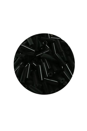 Uzun Boru Kesme Boncuk Çap 2mm Uzunluk 10 Mm - 20 Gram - Siyah - Bnc241