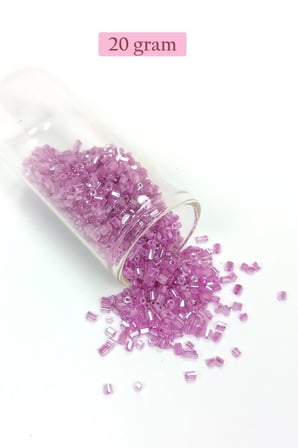 Kesme Cam Boncuk 2mm - 20 Gram - Şeffaf Eflatun -bnc311