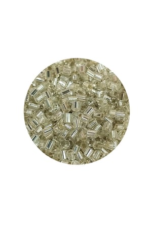 Kesme Cam Boncuk 2mm - 20 Gram - Şeffaf Gümüş -bnc330