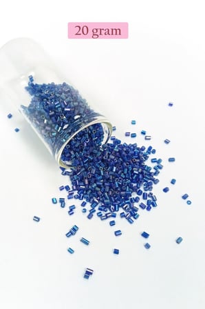 Kesme Cam Boncuk 2mm - 20 Gram - Koyu Mavi -bnc344