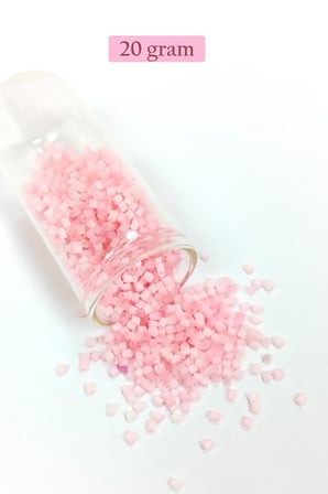 Kesme Cam Boncuk 2mm - 20 Gram - Şeker Pembe -bnc350