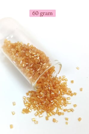 Kesme Cam Boncuk 2mm - 60 Gram - Şeffaf Altın - Bnc366
