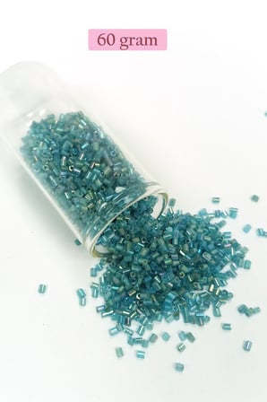 Kesme Cam Boncuk 2mm - 60 Gram - Şeffaf Çam Yeşili - Bnc380