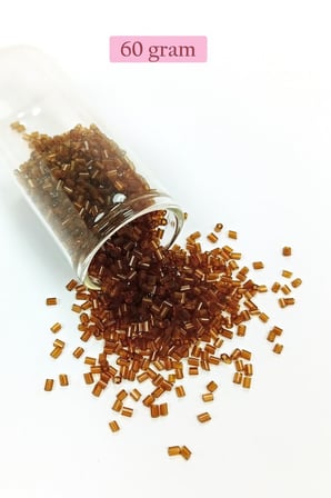 Kesme Cam Boncuk 2mm - 60 Gram - Şeffaf Açık Kahve - Bnc391