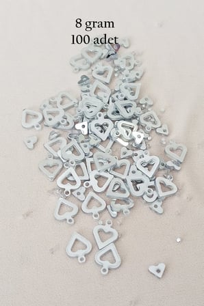 Oya Abiye Bileklik Kolye Pleksi Metalik Plastik Pul Gümüş Renk 8 Gram 100 Adet - Bnc511