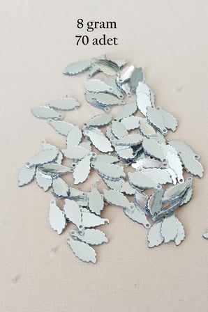 Oya Abiye Bileklik Kolye Pleksi Metalik Plastik Pul Gümüş Renk 8 Gram 70 Adet - Bnc512