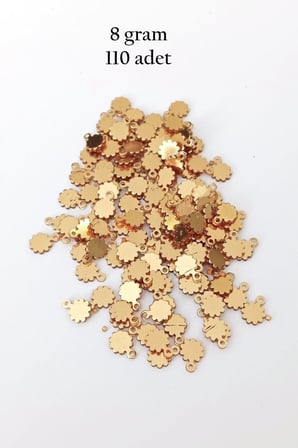 Oya Abiye Bileklik Kolye Pleksi Metalik Plastik Pul Altın Renk 8 Gram 110 Adet - Bnc474