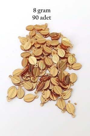 Oya Abiye Bileklik Kolye Pleksi Metalik Plastik Pul Altın Renk 8 Gram 90 Adet - Bnc478