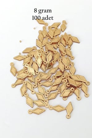 Oya Abiye Bileklik Kolye Pleksi Metalik Plastik Pul Altın Renk 8 Gram 100 Adet - Bnc490