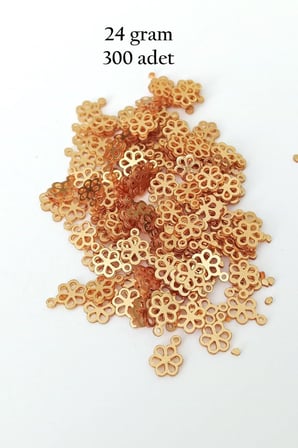 Oya Abiye Bileklik Kolye Pleksi Metalik Plastik Pul Altın Renk 24 Gram 300 Adet - Bnc539
