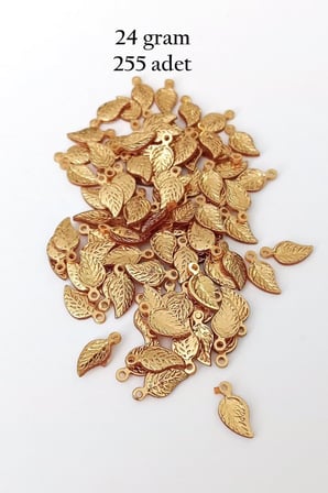Oya Abiye Bileklik Kolye Pleksi Metalik Plastik Pul Altın Renk 24 Gram 255 Adet - Bnc546