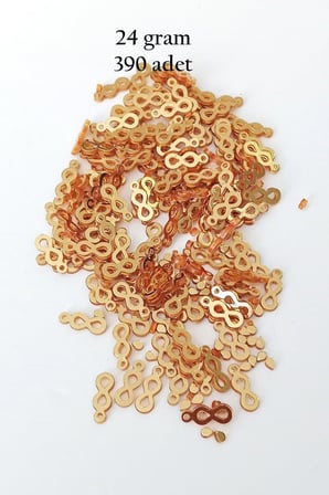 Oya Abiye Bileklik Kolye Pleksi Metalik Plastik Pul Altın Renk 24 Gram 390 Adet - Bnc547
