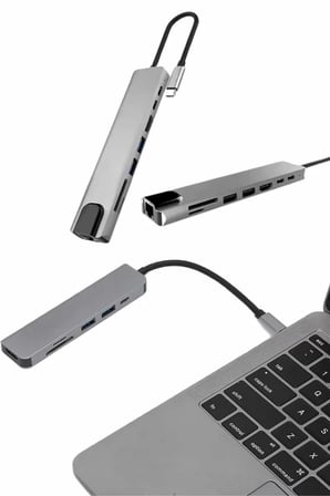 Çevirici Dönüştürücü Adaptör Macbook 3 In 1 Type-C To Hdmı USB 3.0