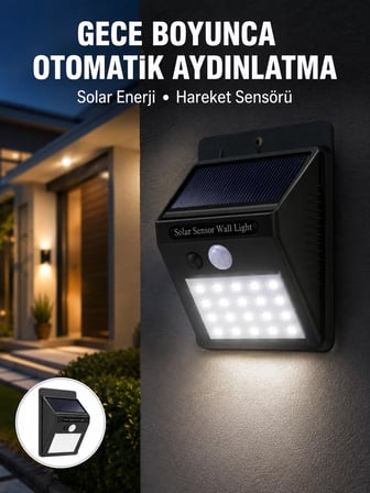 Su Geçirmez 20 Led Solar Aydınlatma Dış Mekan İçin Pır Hareket Sensörü İle Akıllı Işık Yeni Nesil Di