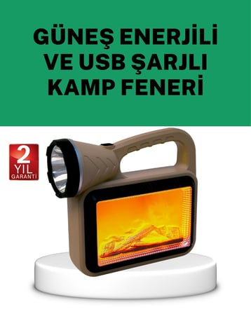 Güneş Enerjili Alev Efektli Lamba – Cob Teknolojili Dış Mekan Aydınlatma