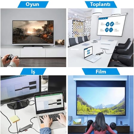 ALLY 9 İn1 Type C Hub 4k 30hz Hdmi Usb 3.0SdPD Adaptör-(5775)