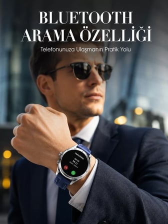 Bluetooth Arama Destekli Uzun Pil Ömürlü Akıllı Saat 3 Kordonlu Diğer