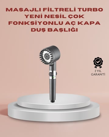 Filtreli Özellikli Duş Başlığı Aç Kapa Tuşlu