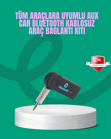 Taşınabilir Bluetooth AUX Araç Müzik ve Konuşma Kiti