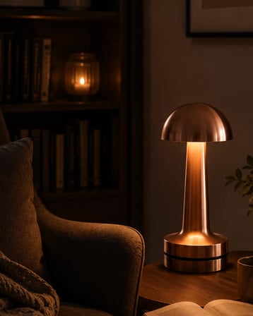 Dokunmatik Mantar Gece Lambası Bronz Led Masa Aydınlatması Diğer