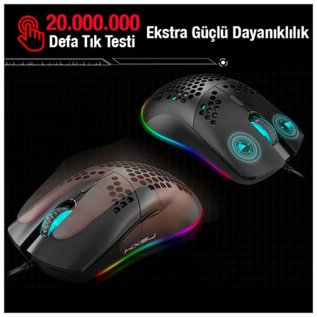 HXSJ J900 USB Kablolu RGB Dpi Oyuncu Mouse Mouse-(5775)