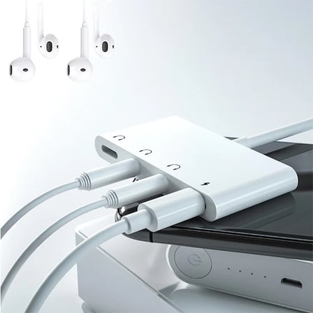 ALLY İPhone 14-13-12-11 4in1 Otg Ses Adaptörü Çift DC 3.5MM Jack-(5775)