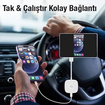 iPhone USB+Lightning Carplay Mirror Adaptör Çevirici -Youtube Netflix Tiktok Video Yansıtıcı-(5775)