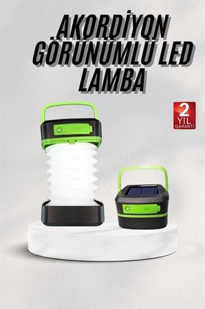 Katlanabilir Kamp Lambası Akordiyon Lamba Şarjlı 3 Kademeli Solar