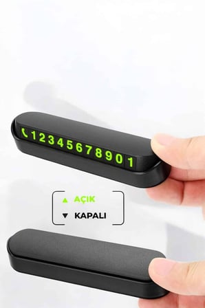 Araç İçi Numaratör Numaralık Torpido Üstü Açılır Kapanır Telefon Numarası Bırakma