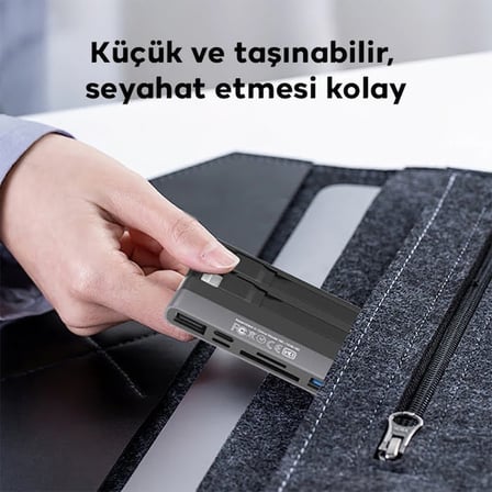 ALLY NK-1048HD 6in1 USB + Type-C + Lightning + SD-TF Kart Okuyucu Çevirici Adaptör-(5775)