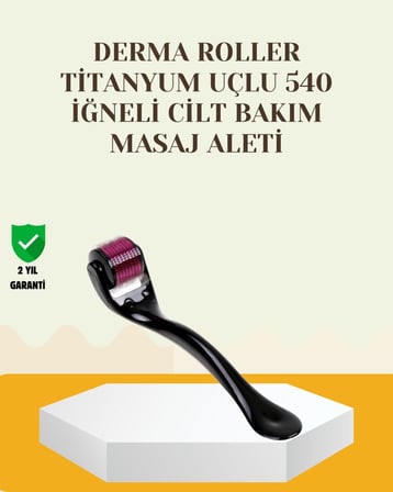 Titanyum Dermaroller 540 İğne Cilt Onarım ve Kolajen Üretim Desteği