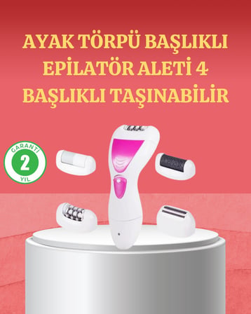 4 Başlıklı Kablosuz Şarjlı Epilasyon Cihazı