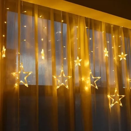 Romantik Yıldız Perde LED 2 Metre Dekoratif
