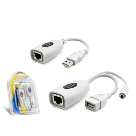 Pratik USB Uzatma Seti 60 m Beyaz RJ45 Kablolu