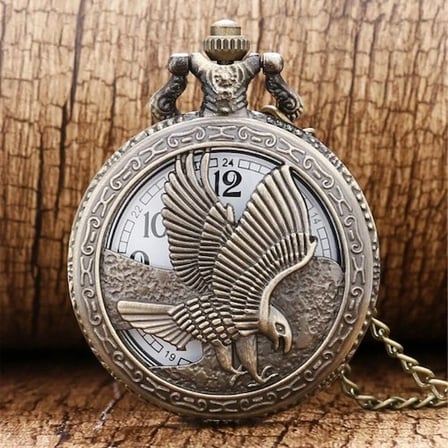 Motifli Köstekli Saat 4.5 cm (Kartal Model)