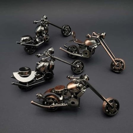 Dekoratif Metal Motor 15 cm El Yapımı Ofis ve Salon İçin