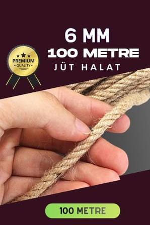 Dekoratif Jüt Halat 100 Metre 6 MM Hobi ve Paketleme İçin