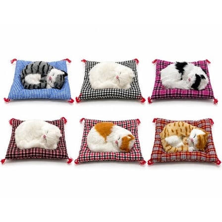 Sevimli Sesli Kedi Yastığı 17x15 cm Dekoratif