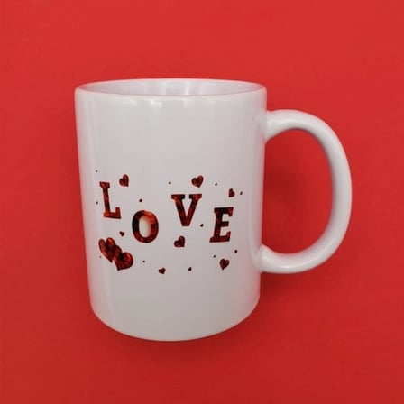 Şık Love Tasarım Kupa Bardak 8 cm x 10 cm Hediye