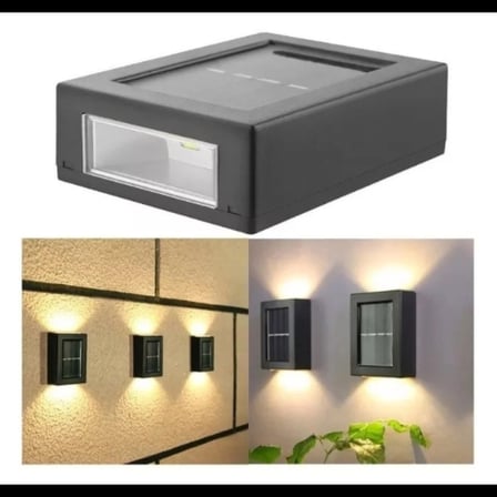 Duvar Tipi 4 Ledli 11 cm Güneş Enerjili