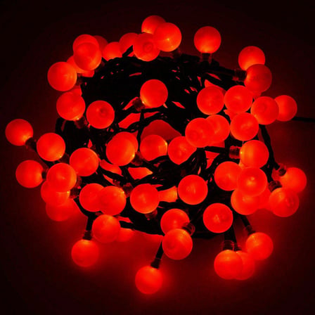 Kırmızı Led Işık 5 Metre 28 Adet Siyah Kablo Fişli