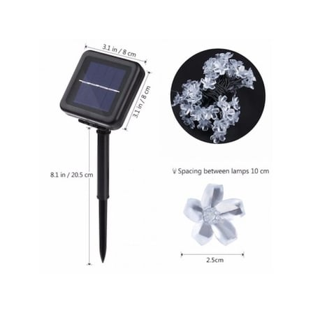 Çiçek Tasarımlı Solar 30 LED Bahçe
