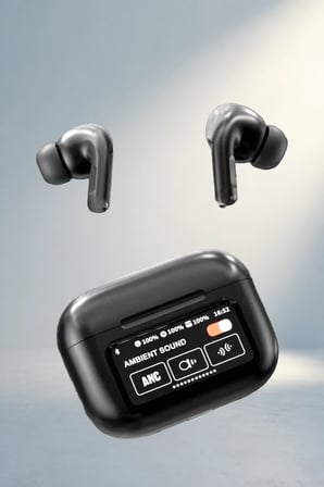 Uzun Şarj Süreli Ekranlı Kablosuz Bluetooth Kulaklık ANC