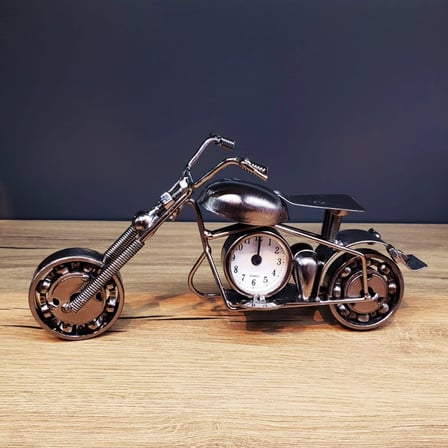 Vintage Metal Motor Saat 21x12 cm Masaüstü Dekor