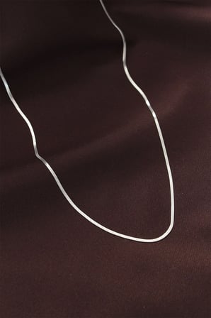 İnce İtalyan Zincir Kolye 60 cm Gümüş Renk Çelik